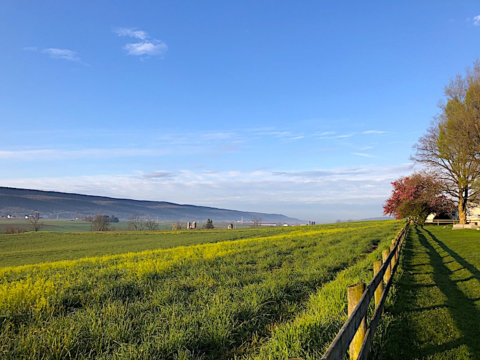 Spring clear skies over valley